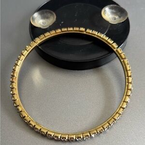 Source Unknown Gold and Silver Tennis Bracelet